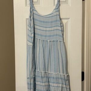 Time and Tru Light Blue and White Striped Dress